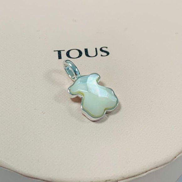 TOUS Charm Silver TOUS Color Pendant with medium faceted onyx Bear motif - Picture 1 of 7